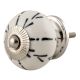 White Ceramic Designer Floral Knob