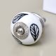 White Ceramic Floral Dresser Knob