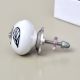 White Ceramic Floral Dresser Knob