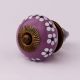 Purple Ceramic Floral Round Cabinet Knob