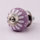 Purple & White Ceramic Floral Knob