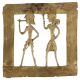 Brass Wall Art Tribal Lady Holding A Club And Man Playing Flute