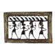 Brass Dhokra Art Hanging Tribal Dancing Troupe Leafy Border On Top