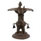 Brass Oil Lamp From Orissa Work Bird Figurines