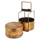Small Compact Brass  Lunch Box Or Tiffin With Only Two Containers
