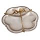 Silver Metal Serving Dish With Golden Snake Handles