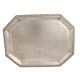 Silver Metal Tray With Eight Sides and Beaded Design On Border