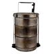 Brass Three Tier Chapati Box With Thick Handle