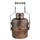 Copper Tiffin Box With Engraved Floral Design