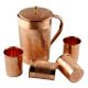 Luxurious Copper Jug With Lid And 4 Copper Glass Serve ware