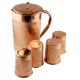Luxurious Copper Jug With Lid And 4 Copper Glass Serve ware