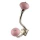 Pink Round Ceramic Silver Iron Hooks