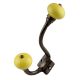 Solid Yellow Ceramic Antique Iron Hooks