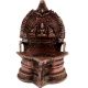 Brass Oil Lamp Engraved Goddess Laxmi And Two Jumbo Elephants