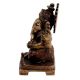 Brass Ganesha Statue Sitting On A Chowki