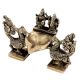 Brass Oil Lamp With  Laxmi Ganesha And Twin Peacocks Statue Festive Diya