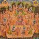 Hand Painted Pichwai Krishna Showing Maha Ras On Fabric