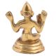 Brass Hindu Deity Statue Sitting On Platform In Blessing Pose