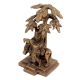 Brass Lord Krishna Statue Playing Flute Under Kadamba Tree