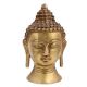 Intricately Carved Brass Buddha Head Statue