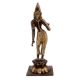 Brass Standing Parvati Statue With Golden Detailing