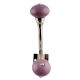 Light Purple Crackle Ceramic Silver Iron Hook