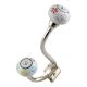 Mixed Floral Crackle Ceramic Silver Iron Hook