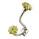 Yellow Crackle Ceramic Silver Iron Hook