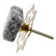 Grey Black Square Stone Cabinet Knob