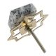 Grey Black Square Stone Cabinet Knob