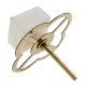 White Square Stone Gold Cross Dresser Knob