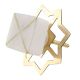 White Stone Square Gold Cross Dresser Knob