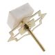 White Stone Square Gold Cross Dresser Knob