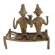 Two Tribal Men Figurines Sitting On Charpai