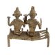 Two Tribal Men Figurines Sitting On Charpai