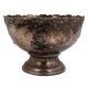 Vintage Embossed Rose  Brass Pedestal Bowl