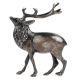Brass Standing Deer Statue With Huge Antlers And Black Finish