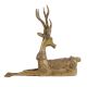 Brass Sitting Deer With Big Horns And decorative Back Finish