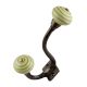 Old Lime Striped Ceramic Antique Iron Hook