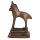 Brass Tribal Horse Figurine Statute On Rectangular Base