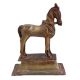 Brass Standing Horse Statue On A High Platform