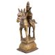 Brass Tribal Horse  Statue On Rectangular Pedestal