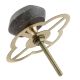 Grey Electrum Plate Round Stone Cabinet Knobs
