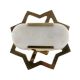 White Oval Golden Stone Dresser Knobs