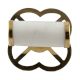 White Round Stone Gold Cabinet Knobs