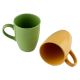 Designer Handcraft Ceramic Green & Yellow Coffee Mug In Set of 2