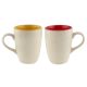 Decorative Handcraft Ceramic Yellow & Red Coffee Mug In Set Of 2