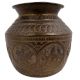 Brass Holy Water Pot Carved With God And Goddess And Traditional Design