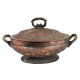 Copper Serving Bowl Engraved Floral And Leafy Design
