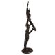 Tribal Brass Statue Playing Flute Musician